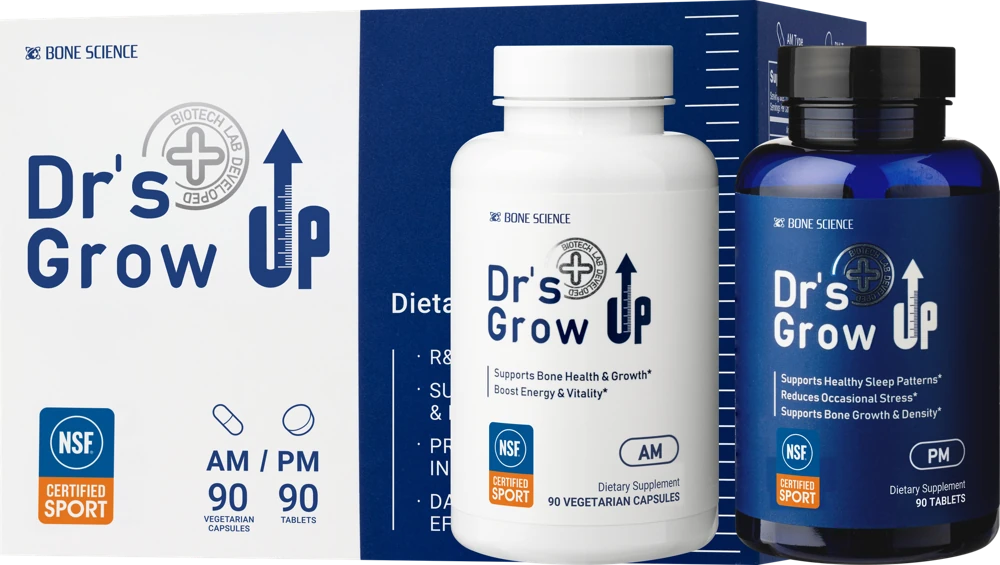 Dr's Grow UP box with the AM and PM bottles
